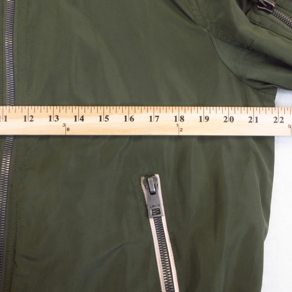 Levis Bomber Jacket Womens L Green MA-1 Style Zip Up Utility Lightweight EUC - Picture 7 of 12